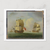 イギリス風のスループとフリゲート艦 ポストカード (正面)