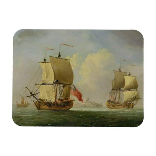 イギリス風のスループとフリゲート艦 マグネット (横)