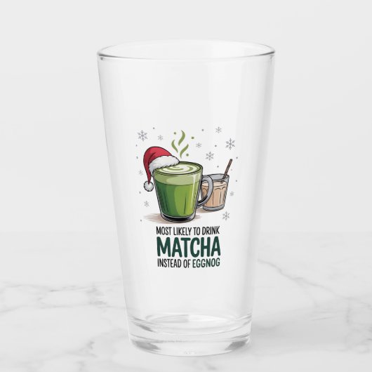 イギリス風クリスマスに抹茶を嗜む人 タンブラーグラス (正面)