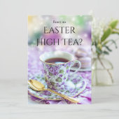 イギリス風ハイティーまたはイースターブランチ招待状 招待状 (スタンド正面)