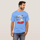 イギリス風ホラー漫画のウサギがイースターの贈り物を言う 面白いギフト g tシャツ (正面フル)