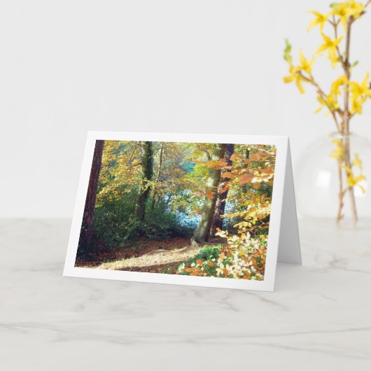 イギリス風景の森の風景 カード (黄色い花)