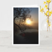 イギリス風景・夕焼けの風景 カード (黄色い花)