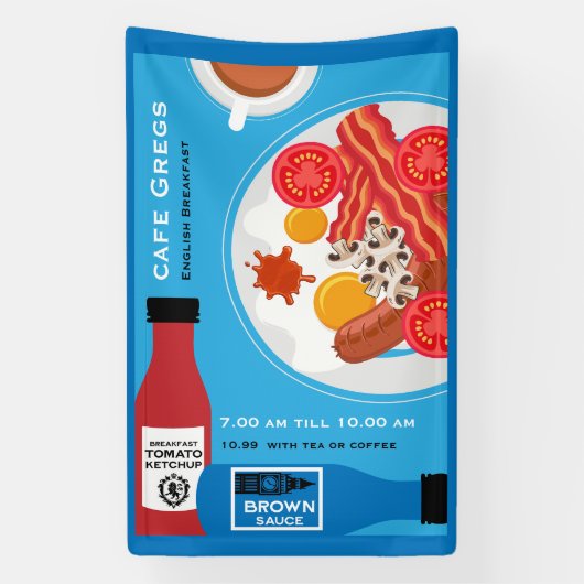 イギリス風朝食ビジネス 横断幕 (縦)