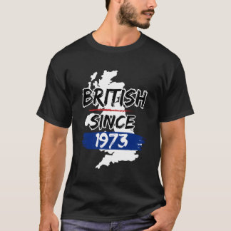 イギリス1973年統一されたイギリスの地図 Tシャツ