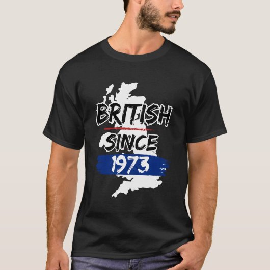 イギリス1973年統一されたイギリスの地図 Tシャツ (正面)