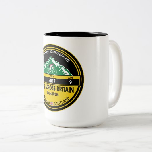 イギリス2017のマグを渡るDeloitteの乗車 ツートーンマグカップ (正面右)