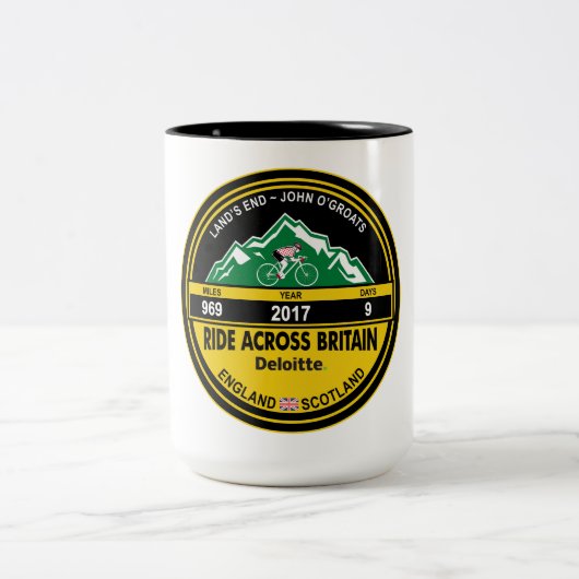 イギリス2017のマグを渡るDeloitteの乗車 ツートーンマグカップ (中央)