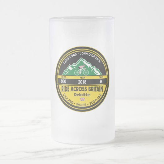 イギリス2018年を渡るDeloitteの乗車 フロストグラスビールジョッキ (中央)