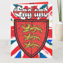 イギリス3のライオンの木の盾 カード