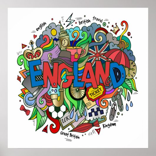 イギリス アート イラスト ポスター (正面)