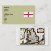 イギリス(イギリスの王国)の地図または旗のKingdome 名刺 (正面/裏面)