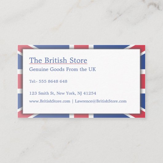イギリス/イギリス国旗のカスタマイズ可能な名刺 名刺 (裏面)