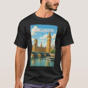 イギリス イラスト 旅行 アート ヴィンテージ Tシャツ
