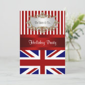 イギリス イングランド フラッグ パーティー ご招待 赤 白 青 V2 招待状 (スタンド正面)