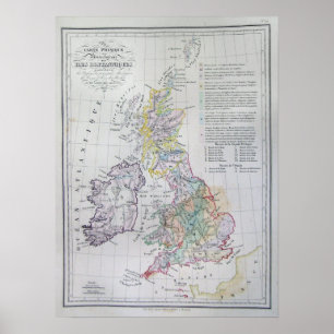イギリス・ウェールズの地図 ポスター