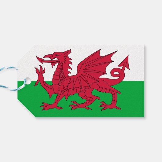 イギリス,ウェールズ国旗のギフトタグ ギフトタグ (裏面横)
