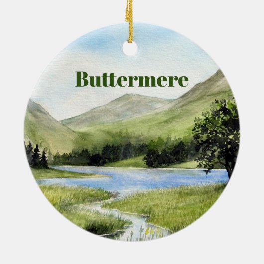 イギリス·ウォーターカラー·バターメア·レイク·ディストリクト セラミックオーナメント (裏面)