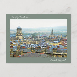 イギリス、オックスフォードの屋根の上から見た、単純に鮮明な ポストカード