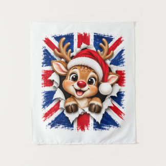 イギリス クリスマス トナカイ タペストリー