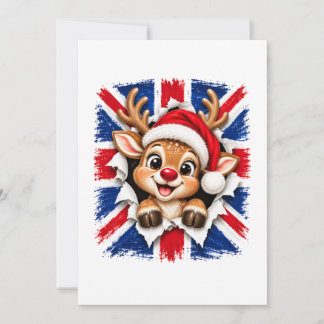 イギリス クリスマス トナカイ ノートカード
