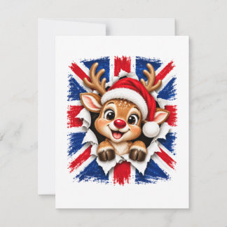 イギリス+クリスマス+トナカイ 招待状
