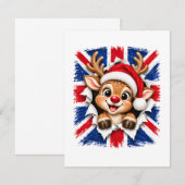 イギリス+クリスマス+トナカイ 招待状 (正面/裏面)