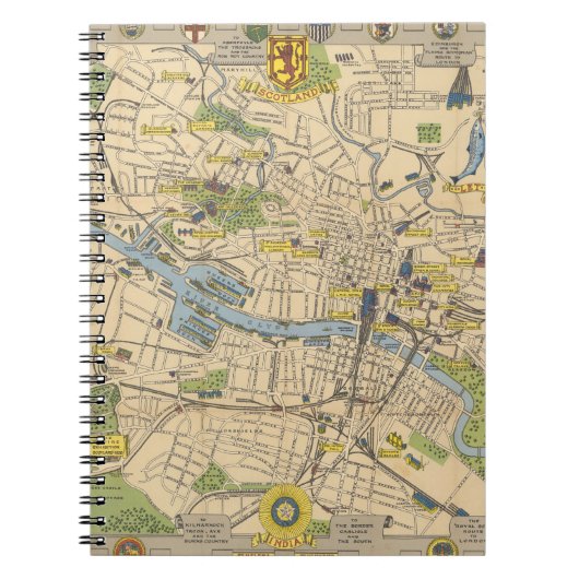 イギリス·グラスゴーの地図 ノートブック (正面)