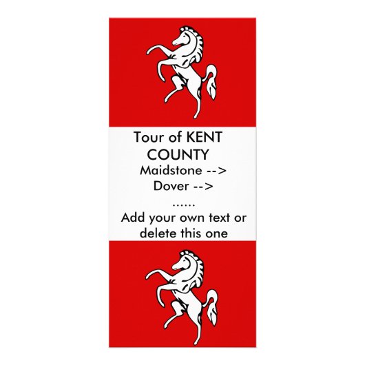 イギリス、ケント州旗の付いたラック・カード ラックカード (正面)