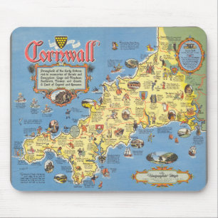 イギリス·コーンウォール地図 マウスパッド