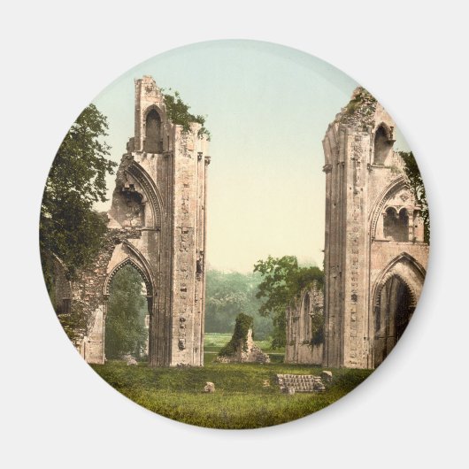 イギリス，サマセット， Glastonbury Abbey I マグネット (正面)