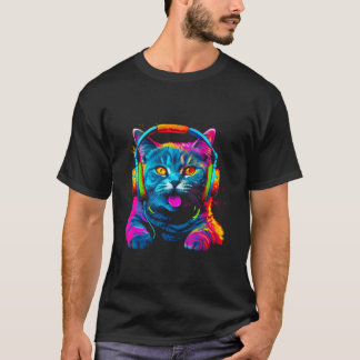 イギリス+ショートヘア+猫のDJフェスティバル Tシャツ