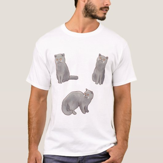 イギリス+ショートヘア+猫+マジック Tシャツ (正面)