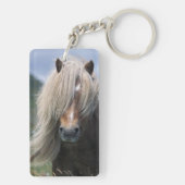 イギリス、スコットランドのシェトランド諸島島、シェトランド諸島の子馬 キーホルダー (裏面)