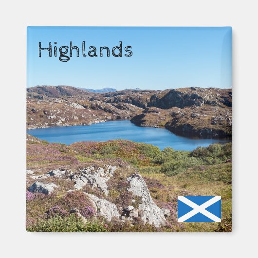 イギリス, スコットランド - スコットランドのハイランドの風景 マグネット (正面)