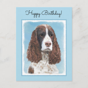 イギリス・スプリンガー・絵画スパニエル犬ズ・オリジナル・ドッグ・アート ポストカード