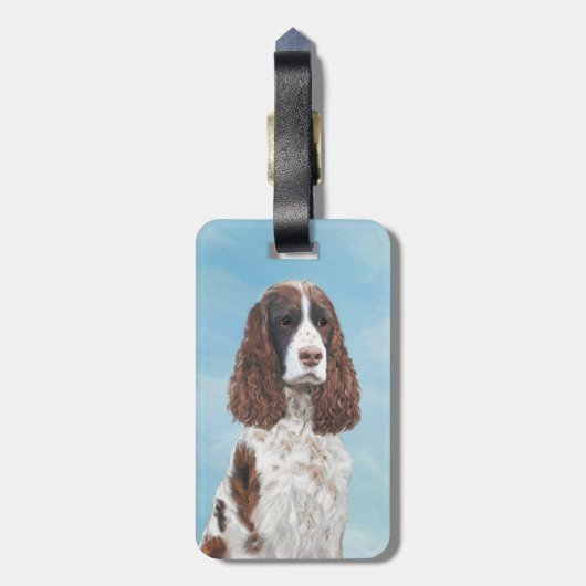 イギリス・スプリンガー・絵画スパニエル犬ズ・オリジナル・ドッグ・アート ラゲッジタグ (裏面縦)