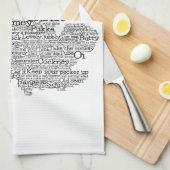 イギリス・スラング英単語アートマップキッチンタオル キッチンタオル (四つ折り)