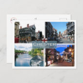 イギリス チェスター - イーストゲートストリート - チェスターウィアー オン ザ リバー ディー ポストカード (正面/裏面)