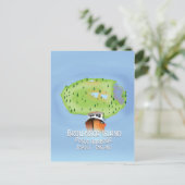 イギリス、ドーセット、プール、ブラウンシー島の地図。 ポストカード (スタンド正面)