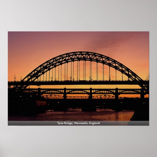 イギリス，ニューキャッスル， Tyne Bridge ポスター (正面)