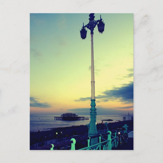 イギリス、ブライトンにある街灯柱 ポストカード (正面)