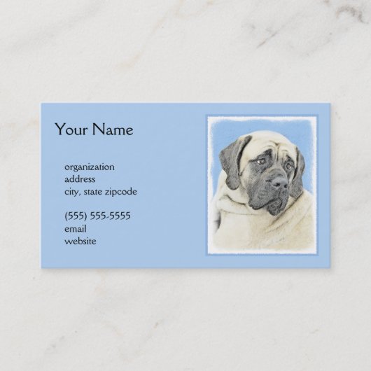 イギリス・マスチフ(ファ絵画ウン)のオリジナル・ドッグ・アート 名刺 (正面)