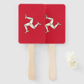 イギリス、マン島の旗とハンドファンのセット ハンドファン (正面&裏面)