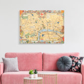 イギリス,ロンドンの子どもたちの地図2 キャンバスプリント (インサイチュ (リビング))