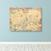 イギリス,ロンドンの子どもたちの地図2 キャンバスプリント (インサイチュ (ウッドフロア))