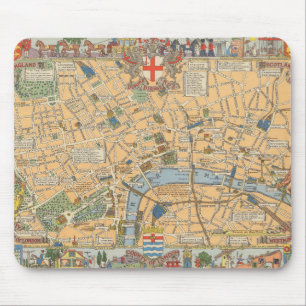 イギリス·ロンドンの子ども向け地図 マウスパッド