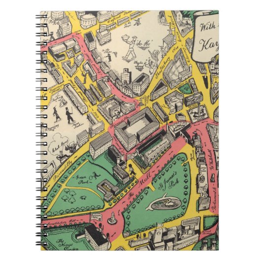 イギリス·ロンドンの検死路地図 ノートブック (正面)