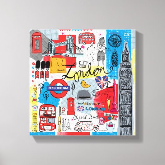 イギリス，ロンドン キャンバスプリント (正面)