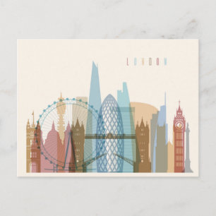 イギリス，ロンドン  スカイライン ポストカード